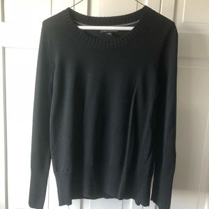 Black Merino Wool Crew neck sweater.